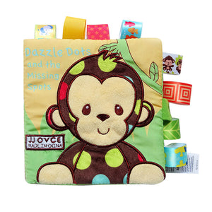 Infant Baby Cloth Book Cartoon Animal Pattern Baby Soft Activity Crinkle Cloth Books Educational Learning Toys