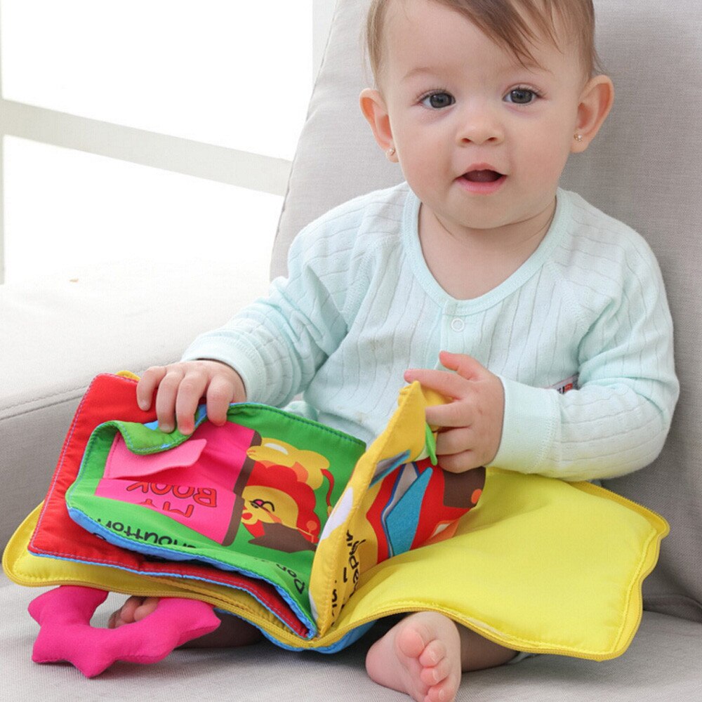 Baby Toys Soft Cloth Books Early Learning Educational Toys with Animals Tails Soft Cloth Development Books Rattles @A