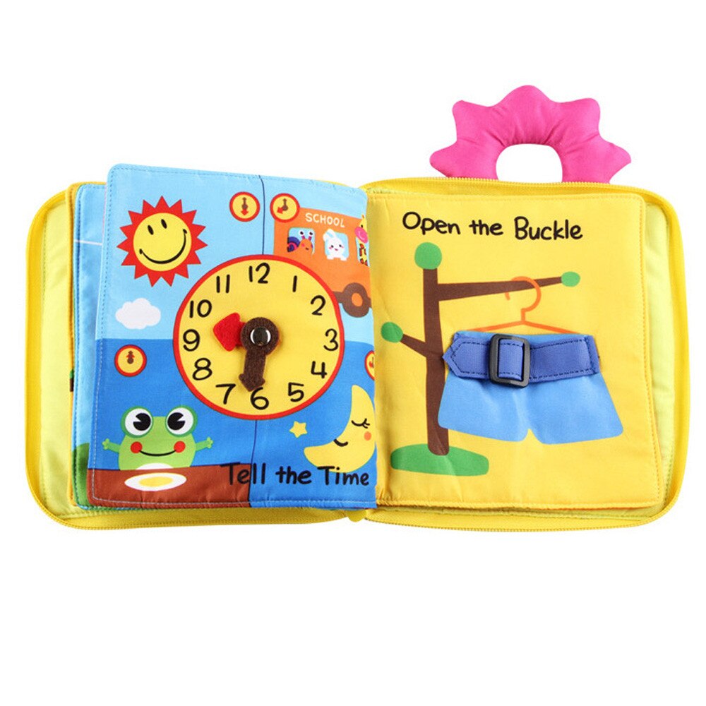 Baby Toys Soft Cloth Books Early Learning Educational Toys with Animals Tails Soft Cloth Development Books Rattles @A