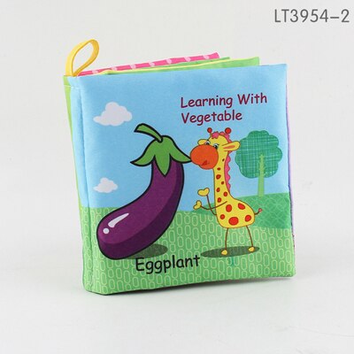 Infant Early Education Cloth Book Toy English Learning Baby Child Kids Palm Fabric Washable Books Food Color learn Book Toys
