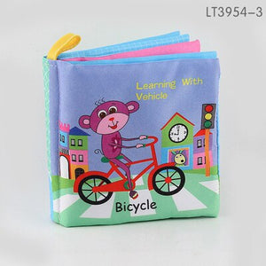 Infant Early Education Cloth Book Toy English Learning Baby Child Kids Palm Fabric Washable Books Food Color learn Book Toys