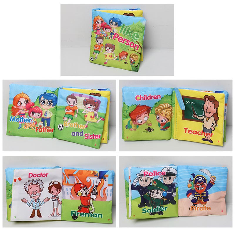 English Language Soft Fabric Cloth Book 0~12 Months Animal Style Baby Toys Hot Early Development Books Learning&Education Toy