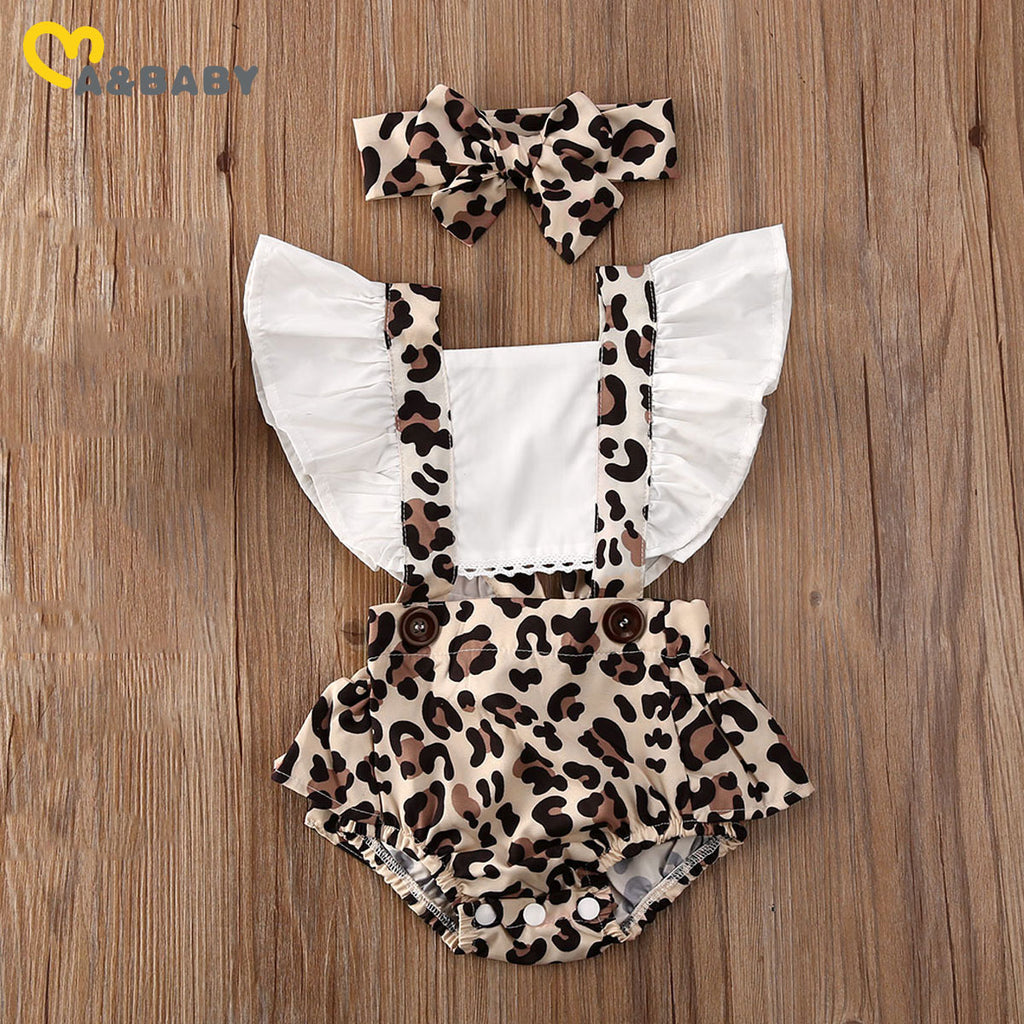 Ma&Baby 0-24M Summer Leopard Baby Girl Romper Newborn Infant Clothing Ruffles Jumpsuit Overalls Cute Costumes
