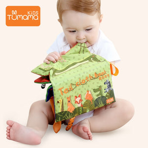Tumama Baby Cloth Book 3D not fade Animal Tail Cloth Books Infant Newborn Soft Fabric Cloth Book Learning Educational For Kids