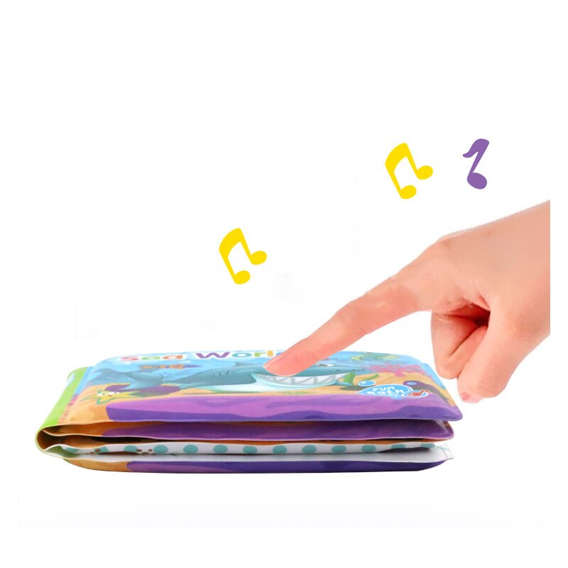 Baby Bath Books Kids Early Learning Cloth Books with BB Device EVA Floating Cognize Waterproof Book For Kids