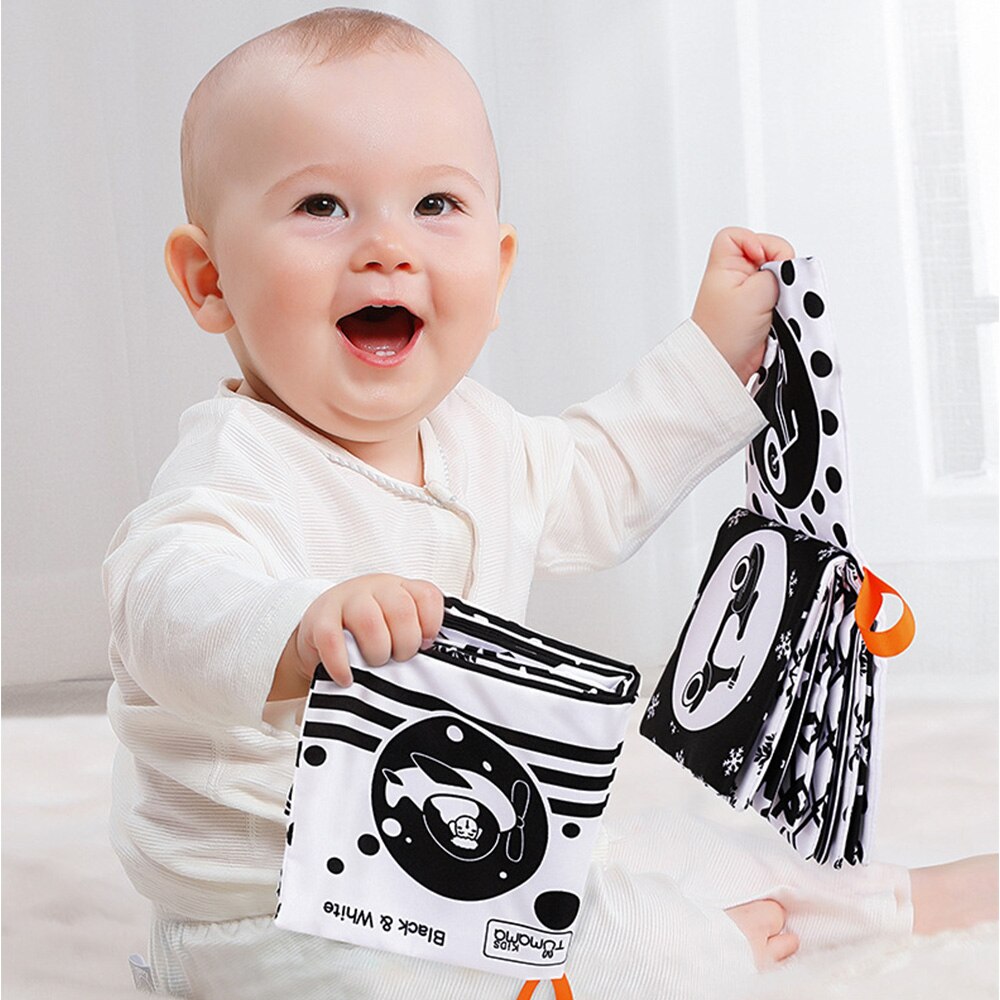 3PCS Cloth Books Black White Soft Baby Toys Book Cute Animal Quiet Book Infant Toys Early Learning Educational Toys 0 -12 Month