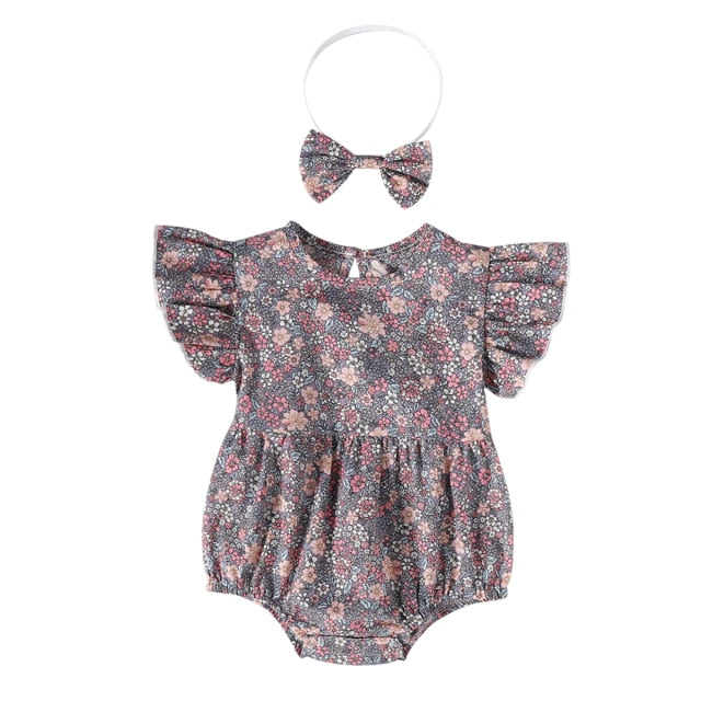 Ma&Baby 0-24M Summer Flower Newborn Infant Baby Girls Romper Ruffles Jumpsuit Playsuit Sleeveless Clothes Costumes