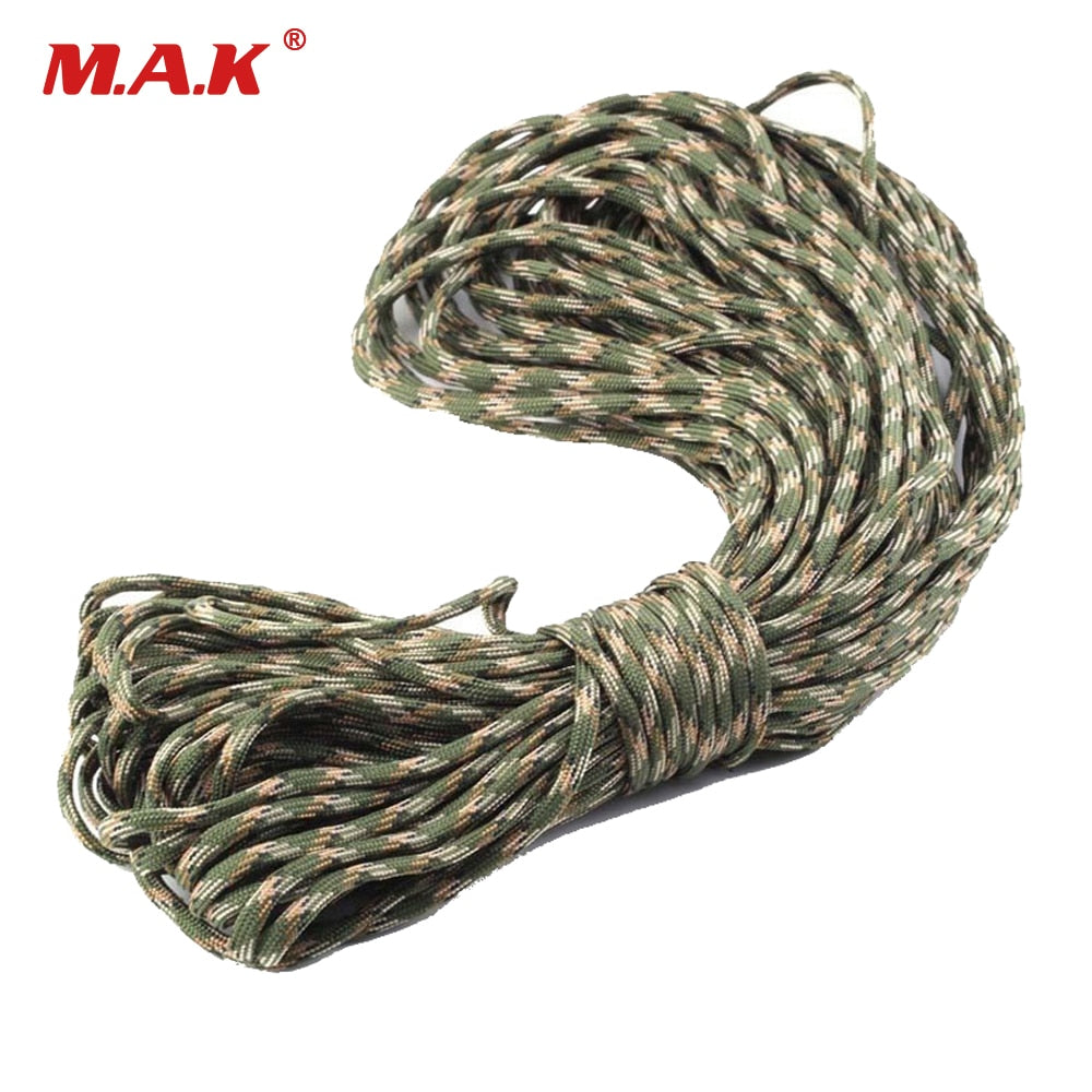 550 Paracord 8/16/32m Parachute Cord Lanyard III 7 Strand Core of Mixed Color for Outdoor Camping Climbing
